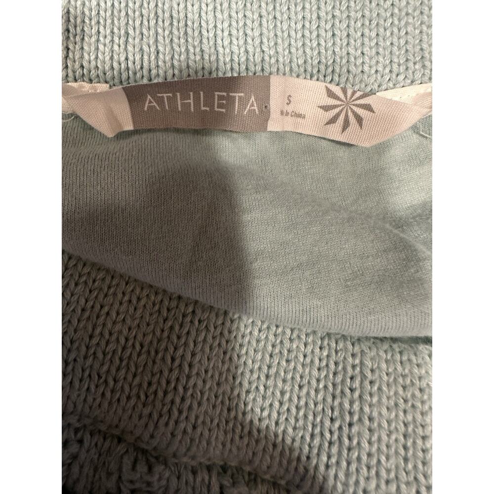 Athleta Crochet Knit Skirt Mint Green Cotton Eyelet Scalloped Hem SizeSmall Boho - Picture 6 of 8